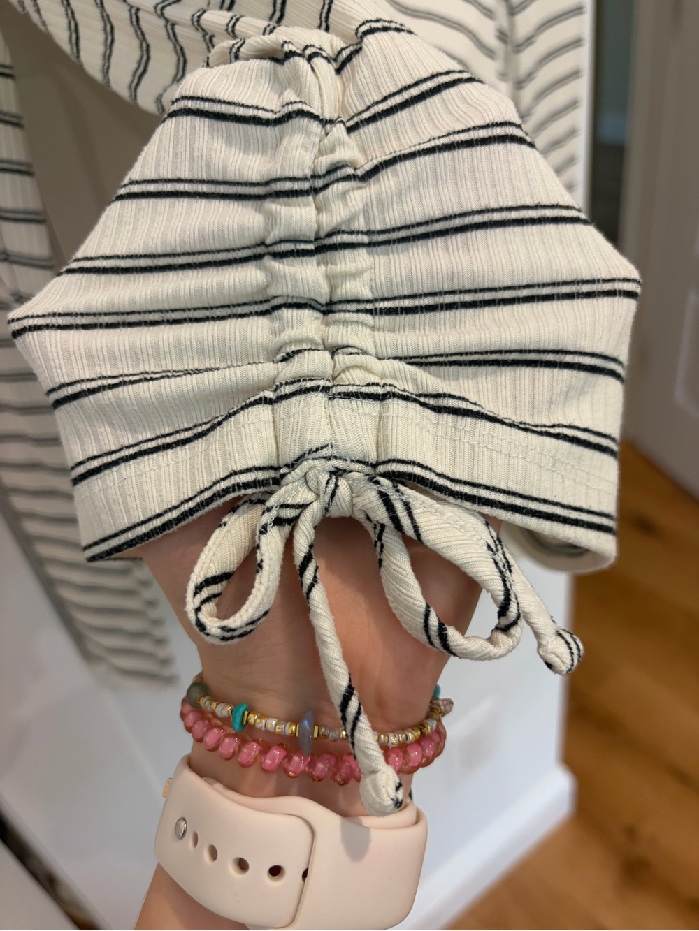 Epic Threads - Striped, Ribbed Long-sleeve Ruched Top - Picture 3 of 4